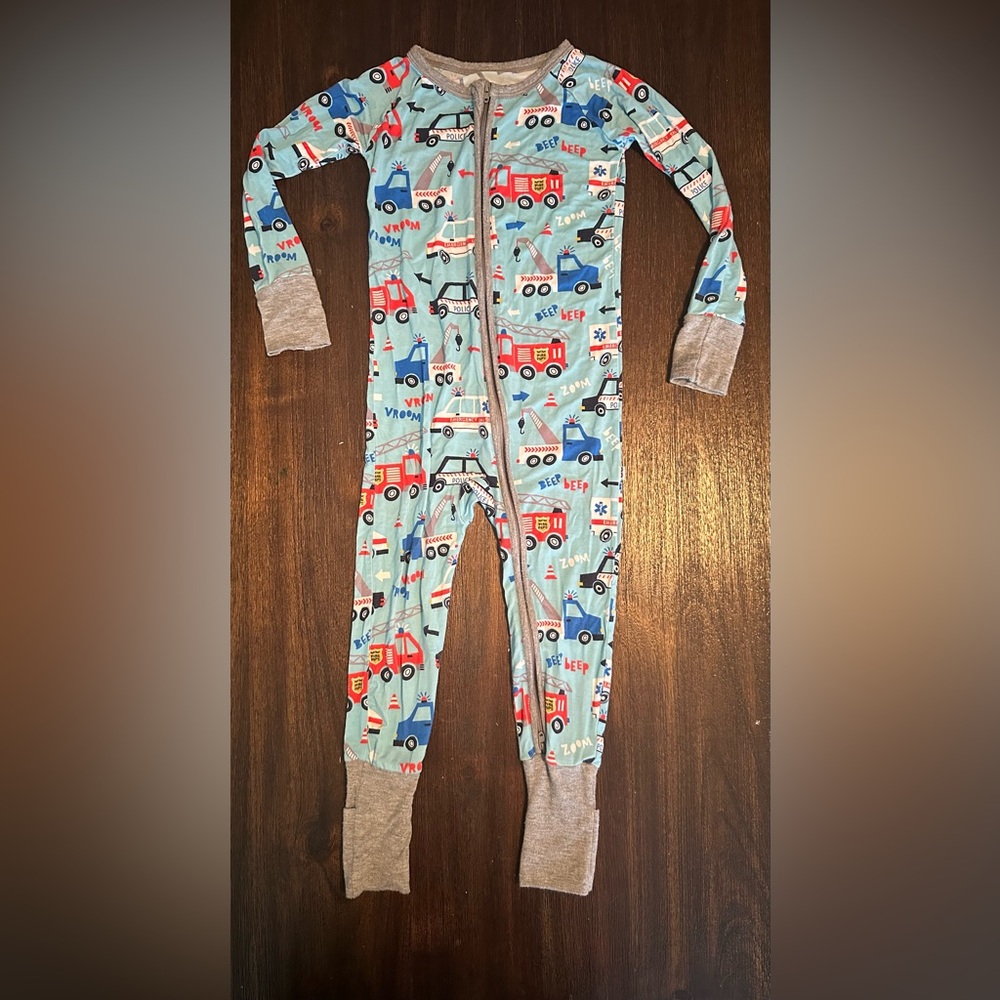 Little Sleepies Blue Rescue Vehicles One-Piece Adjustable sizing / footies